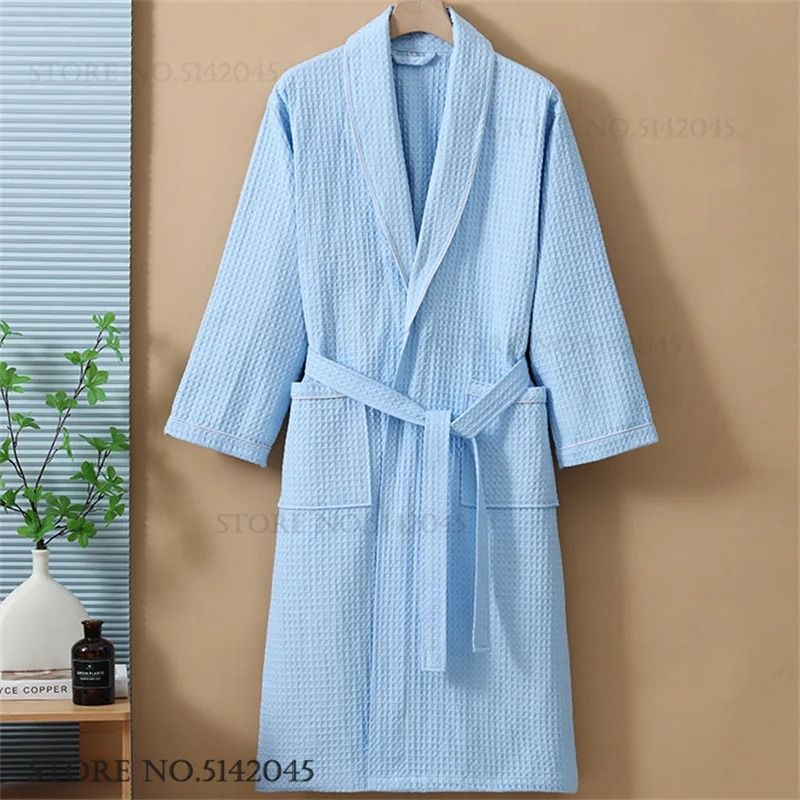 100% Cotton Couple Waffle Robe – Professional Kimono Bathrobe & Casual Summer Loungewear