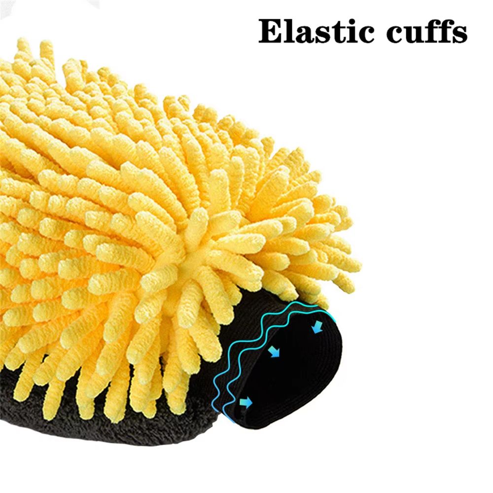 Premium Ultra-Plush Microfiber Car Wash Mitt (Double-Sided Chenille Waterproof Glove)
