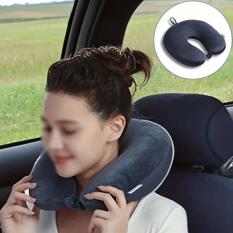 Travel Neck Pillow U-shaped Plush Pillow for Driving Nap Comfortable Pillow to Relieve Fatigue