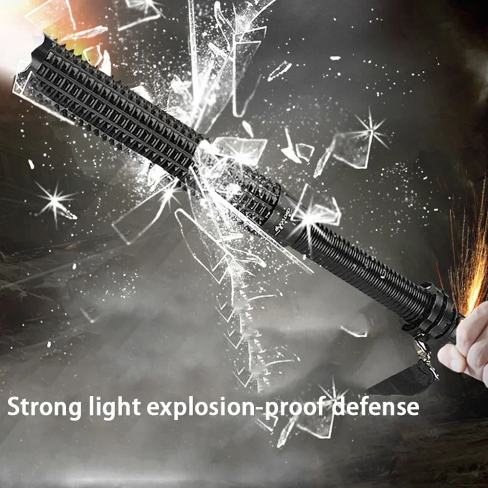 Baseball Bat Style LED Flashlight with Zoom and Self Defense Design