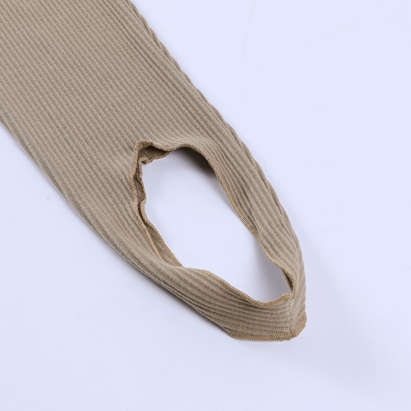 Women's Ribbed Cotton Knit Leggings, Female Stretch Skinny Leggings