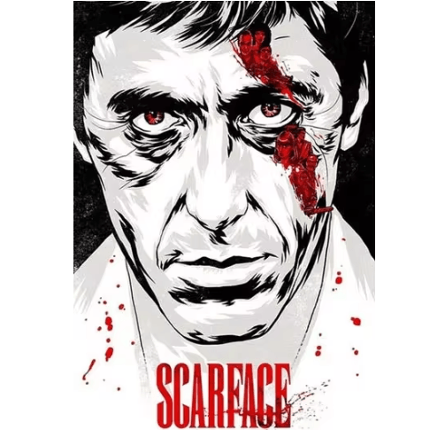 Scarface Al Pacino Canvas Poster – Gangster Movie Wall Art Print