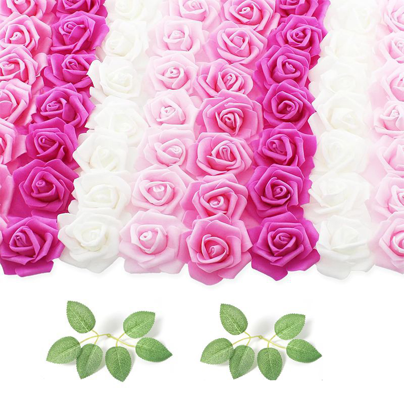 Artificial Foam Rose Flowers, PE Fake Flower for Home, Wedding, Party, Halloween, Thanksgiving, Christmas Decoration
