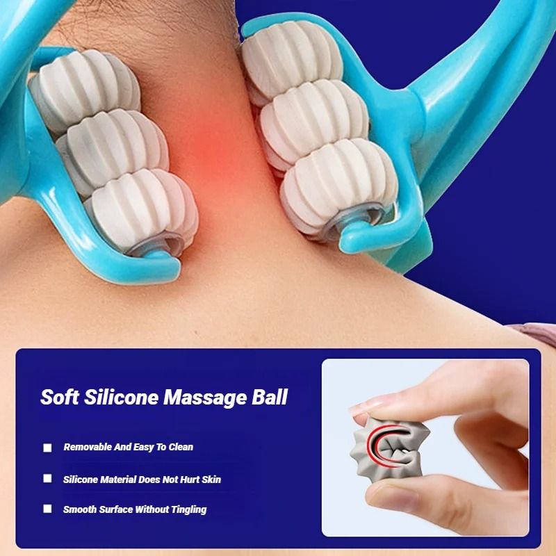 Spine Cervical Vertebra Shoulder and Neck Manual Massager Hand Held Kneading Device