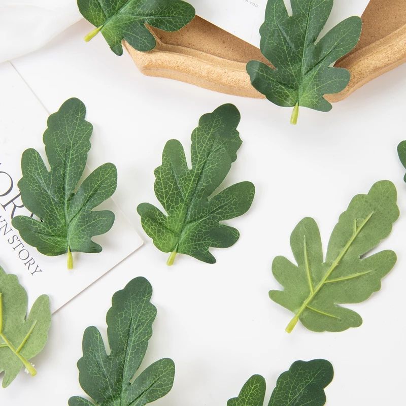 50pcs Artificial Watermelon Leaves – Faux Greenery for DIY Crafts, Wedding Decor & Scrapbooking