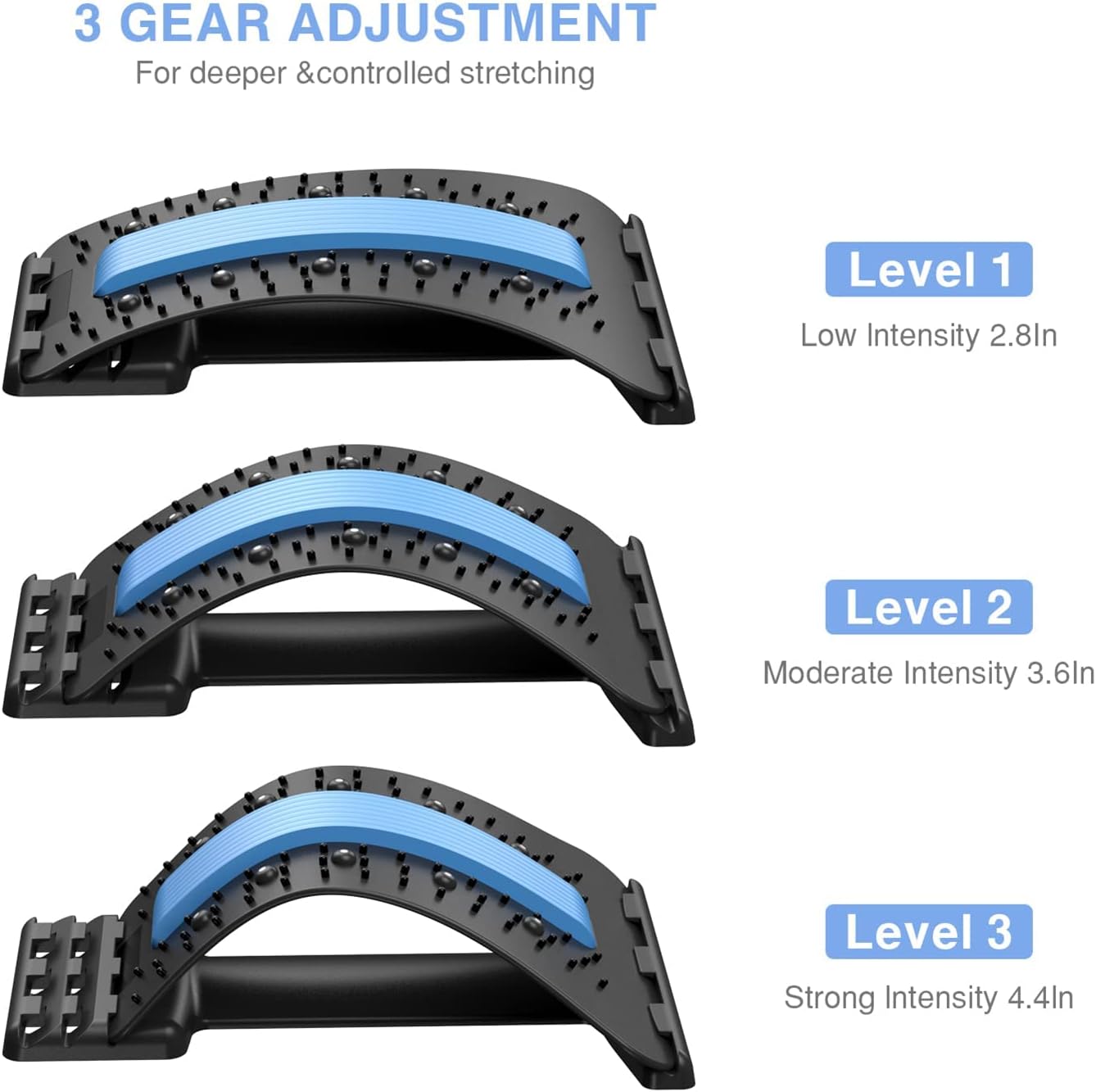Back Stretcher for Pain Relief - Multi-Level Back Cracker for Herniated Disc, Upper & Lower Back Support