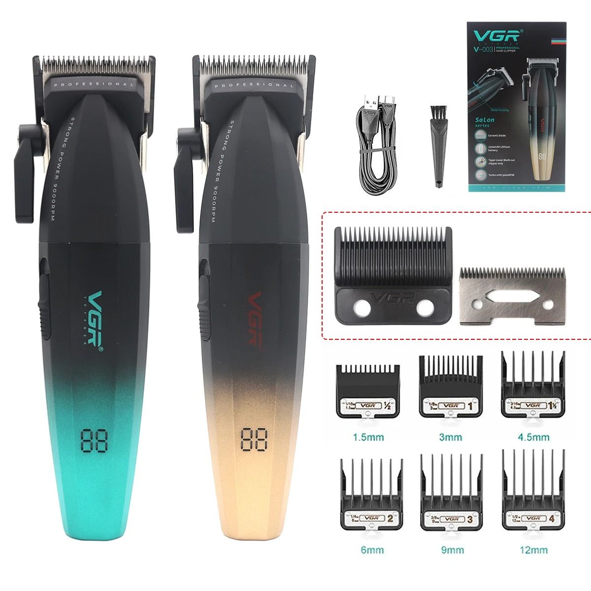 VGR V 003 Professional Hair Clipper with Ceramic Blade and USB Charging