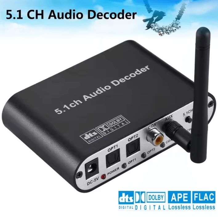 Digital 5.1 Audio Decoder Dolby DTS AC3 to Analog Surround Sound Converter