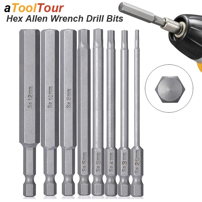 Hex Allen Wrench Bit Set Metric Imperial with Magnetic Tip