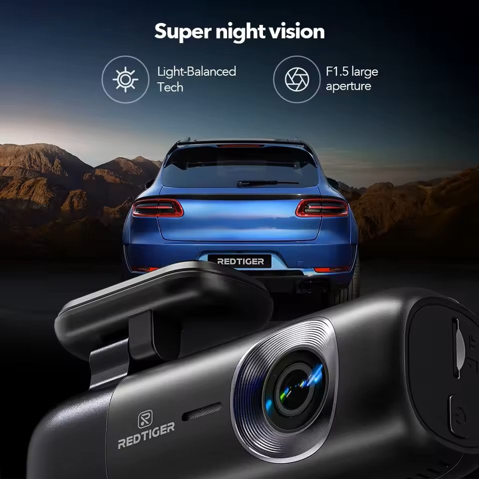 4K Dual Dash Cam with GPS, WiFi, and Night Vision