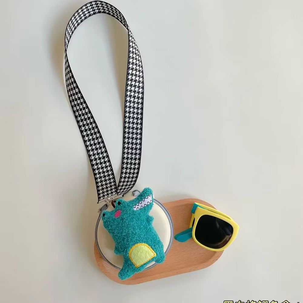 Kids Foldable Neckstrap Sunglasses Case Set – Color-Block UV400 Glasses Pouch for Boys Girls Travel Sun Protection