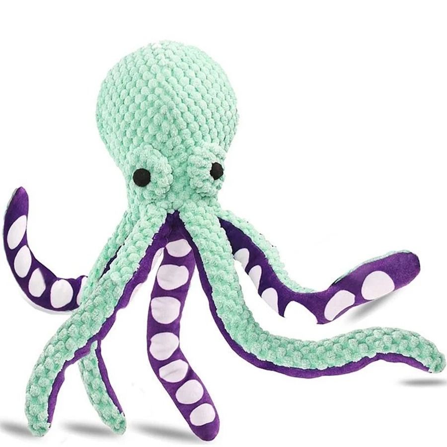 Interactive Plush Octopus Dog Toy Squeaky Boredom Companion for Dogs