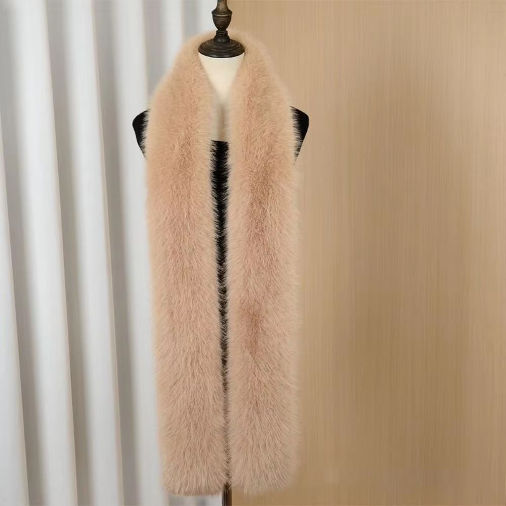 Luxury Plush Fake Fur Long Scarf 70.87in Soft Winter Wrap & Shawl
