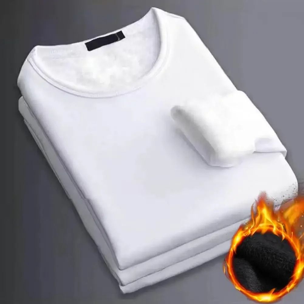 Mens Fleece Lined Thermal Shirt Warm Winter Long Sleeve Base Layer