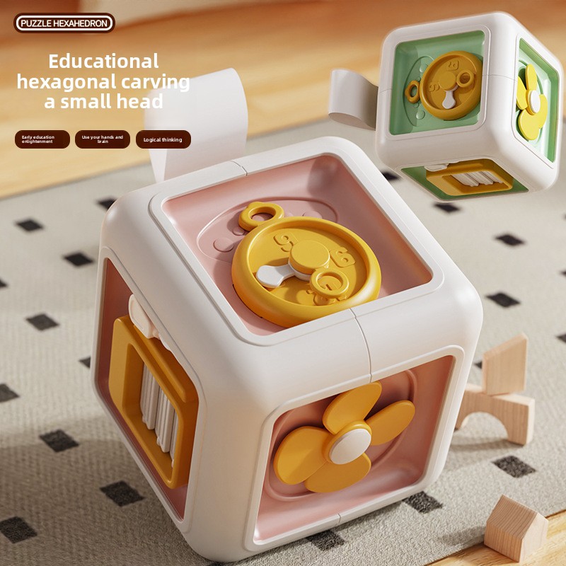 Montessori Sensory Busy Board Educational Practice Skills Drawer Cube for Kids