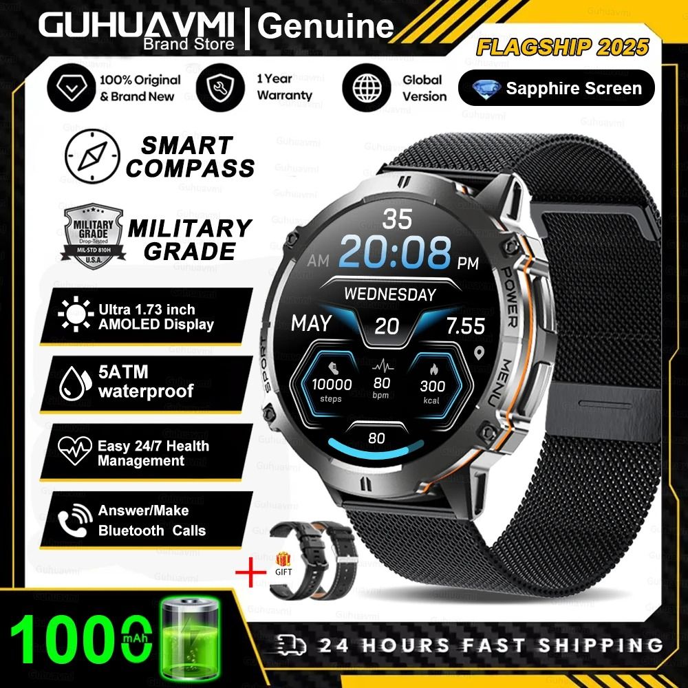 T-Rex 3 Military-Grade AMOLED Smart Watch with GPS, Compass, and Bluetooth Call