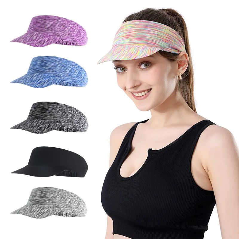 Womens Ponytail Running Sun Hat Breathable Sports Visor Cap