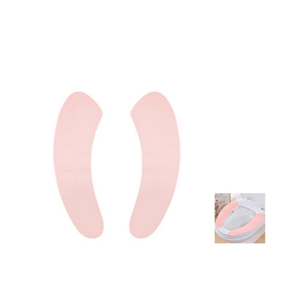 Self-Adhesive Plush Toilet Seat Pads – 1 Pair Washable Sticky Thermal Closestool Mat