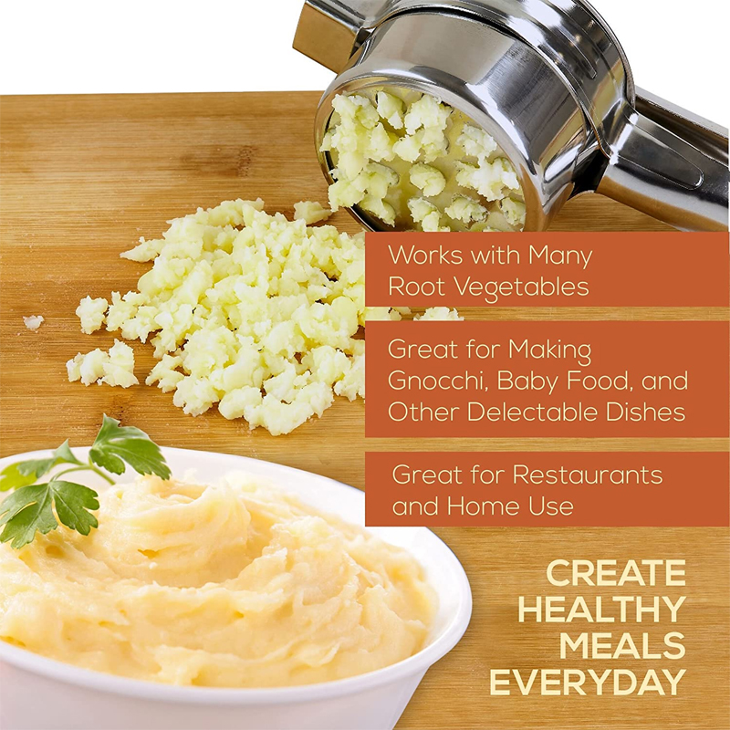Manual Stainless Steel Potato Ricer with Discs and Fruit Juicer Lemon Squeezer Masher