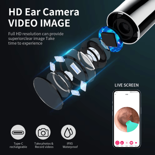 NK3 Pro Ear Cleaner with Camera – HD Visual Otoscope Ear Cleaning Set