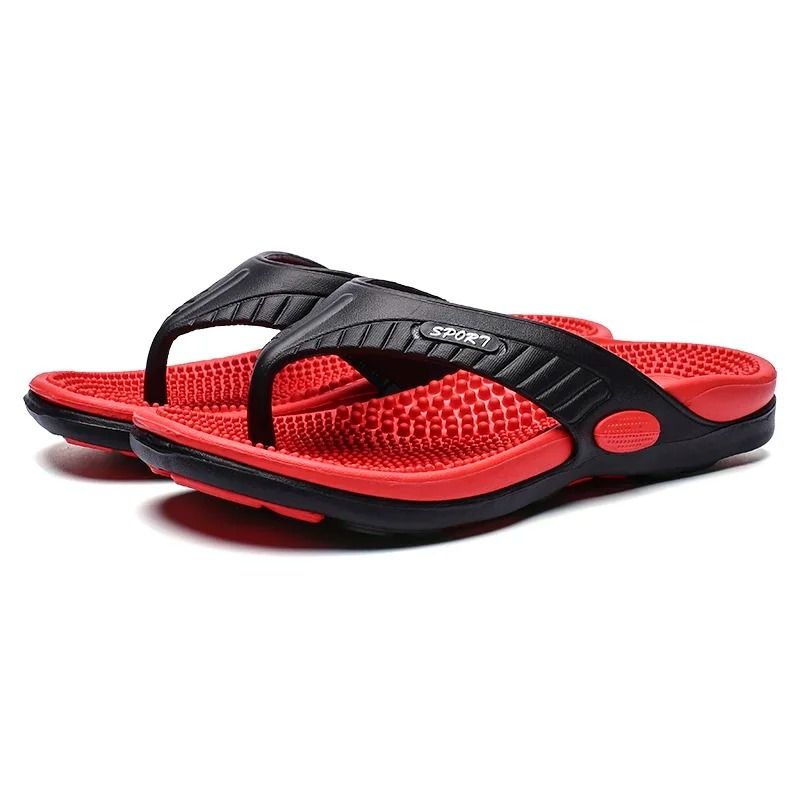 Mens Massage Flip Flops with Breathable Sole and Big Size Options