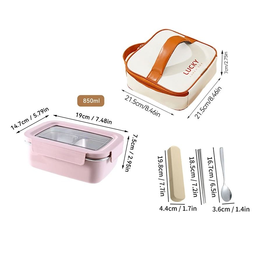 Stainless Steel Lunch Box Leak Proof Divided Microwave Safe Bento Container