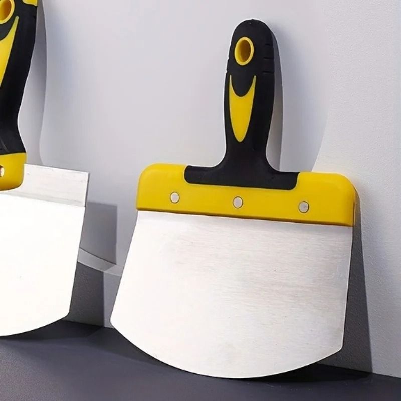 Arc Shape Stainless Steel Putty Scraper with Ergonomic Handle