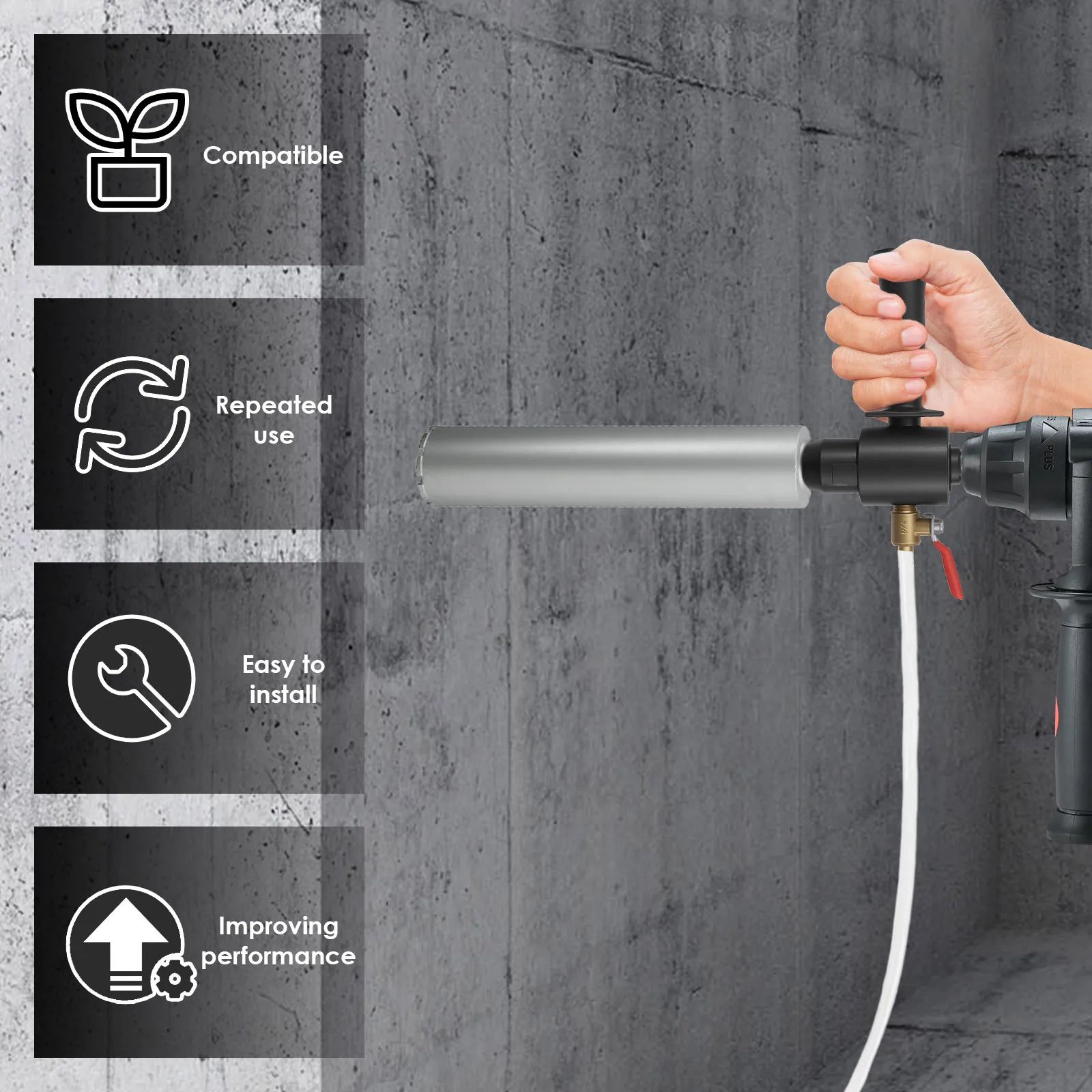 SDS Max Drill Adapter Converter for Water Drill and Electric Hammer Extension Tool