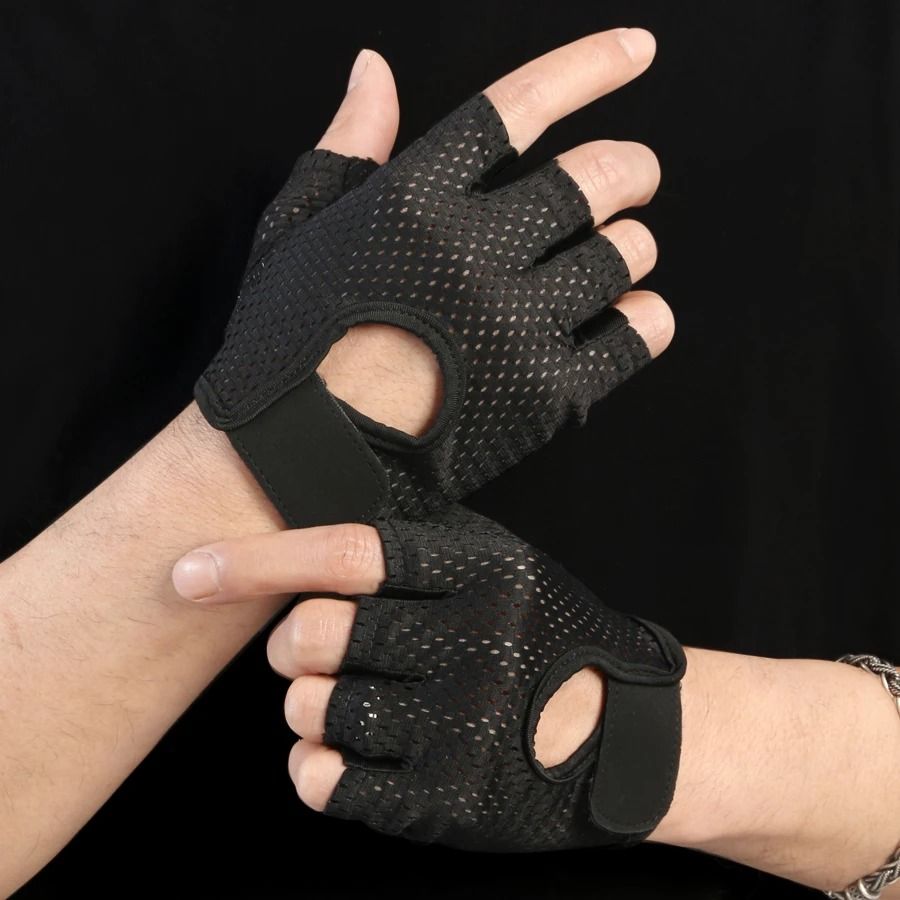 Silk Breathable Half-Finger Gloves with Anti-Slip Padding