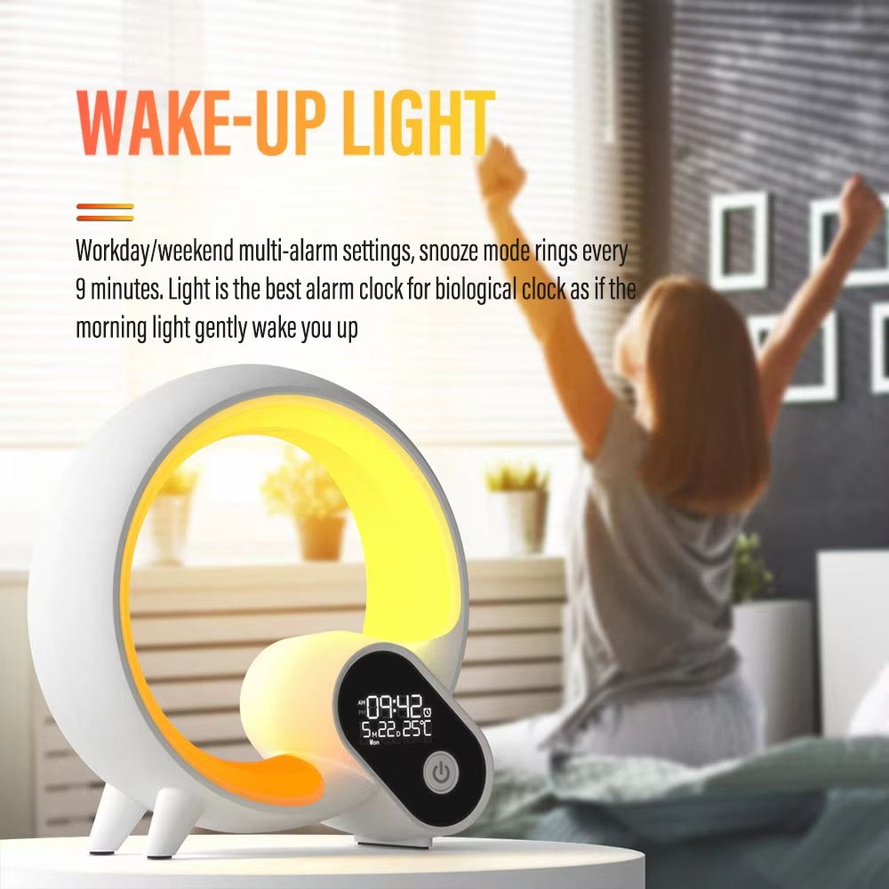 Smart LED Sunrise Alarm Clock with Bluetooth Speaker – Wake-Up Light, White Noise, App & Remote Control