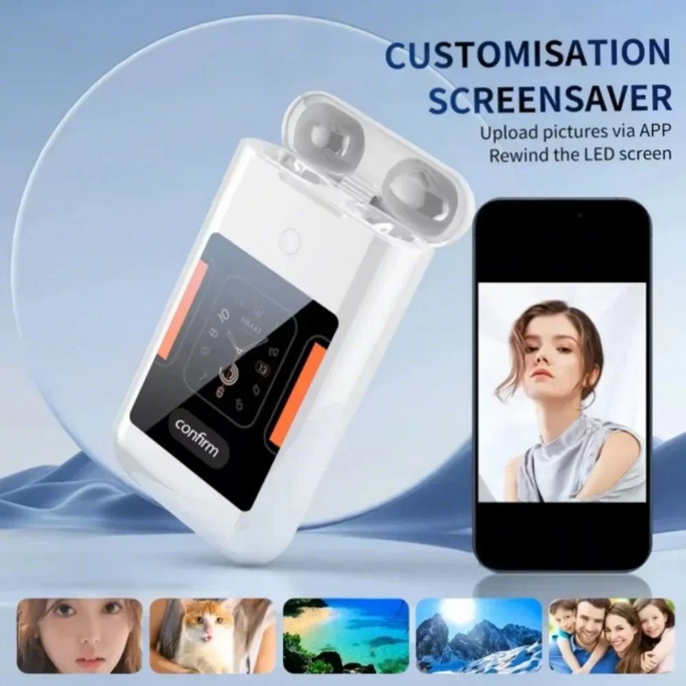 Bluetooth Wireless Earbuds with Touch Screen Charging Case and Power Bank