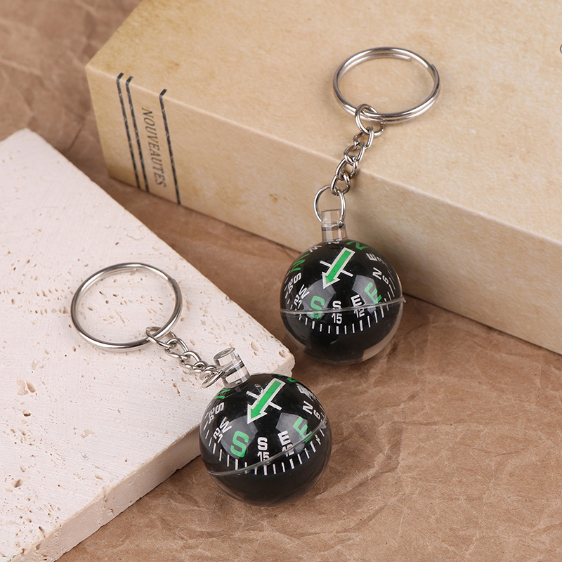 Mini Liquid Filled Compass Keychain for Hiking Travel Outdoor Navigation