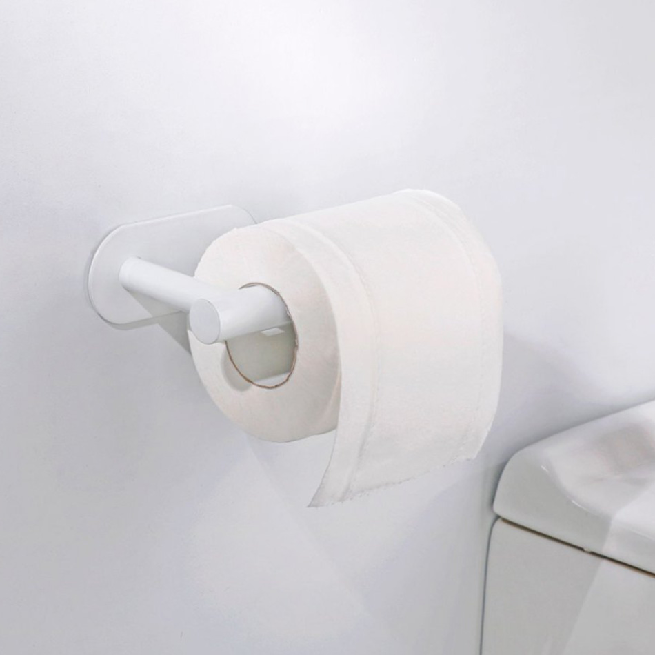 Adhesive Toilet Paper Holder Stainless Steel Wall Mounted Tissue Rack