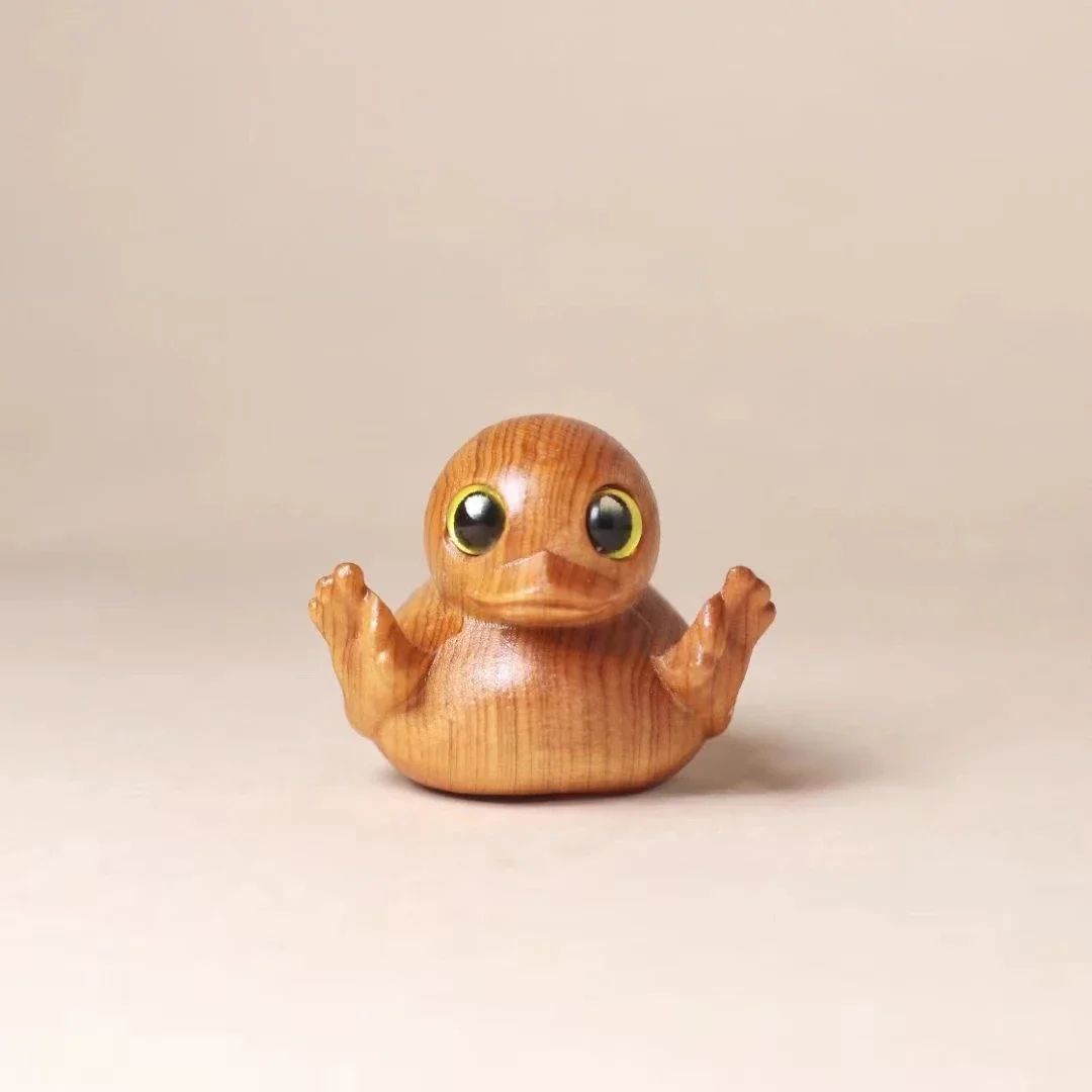 Funny Middle Finger Duck Wooden Figurine