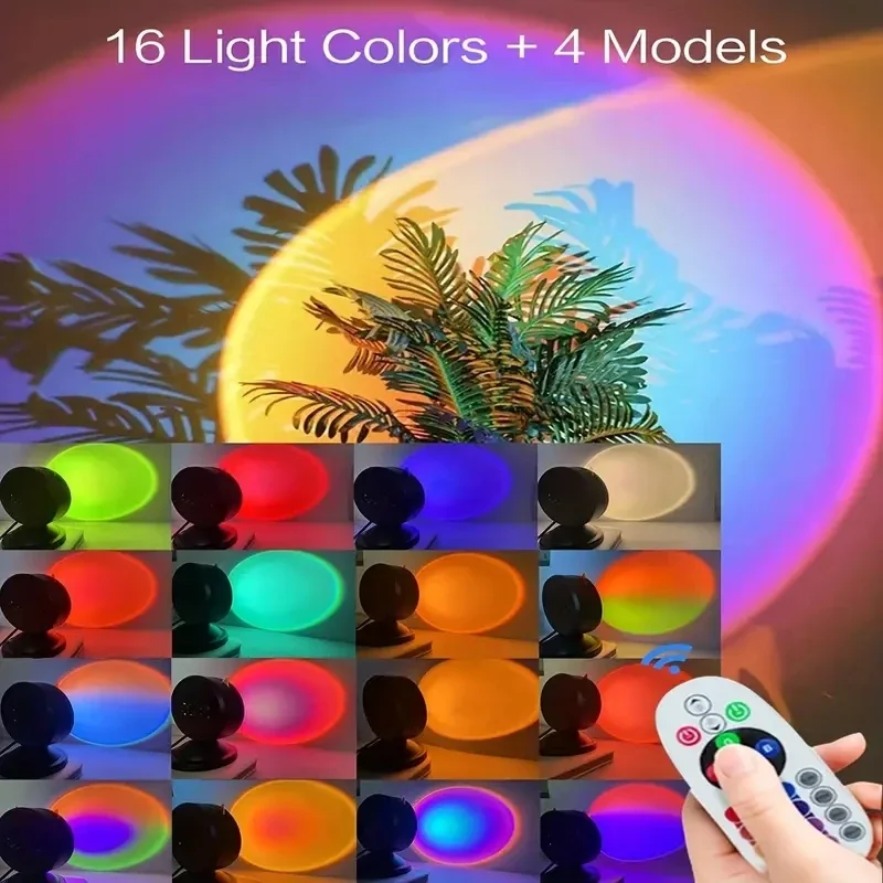 Spectrum Vibrant Sunset Projection Light, with USB and Remote Control, Dynamic Color Changing LED for a Warm Home