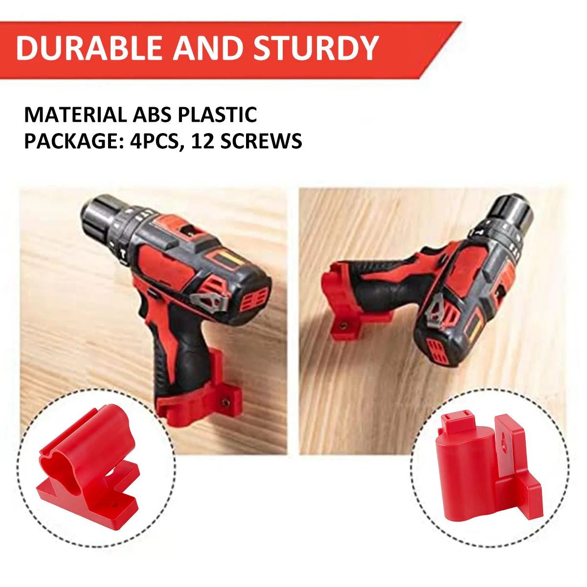 4pcs Power Tool Battery Holder Dock for Milwaukee M12 Drill