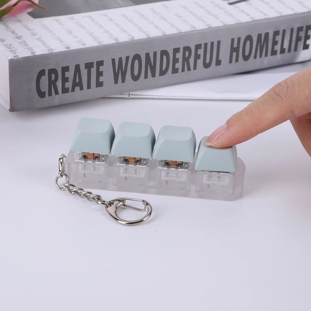 Button Keycap Fidget Keychain Toy Decompression Keyboard