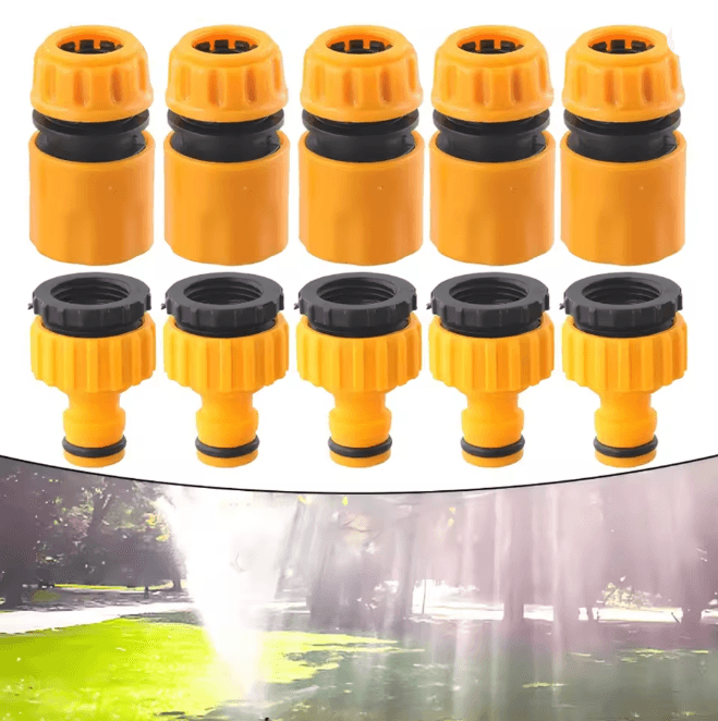 10 Piece Garden Hose Quick Connector Set Faucet Adapter for Irrigation