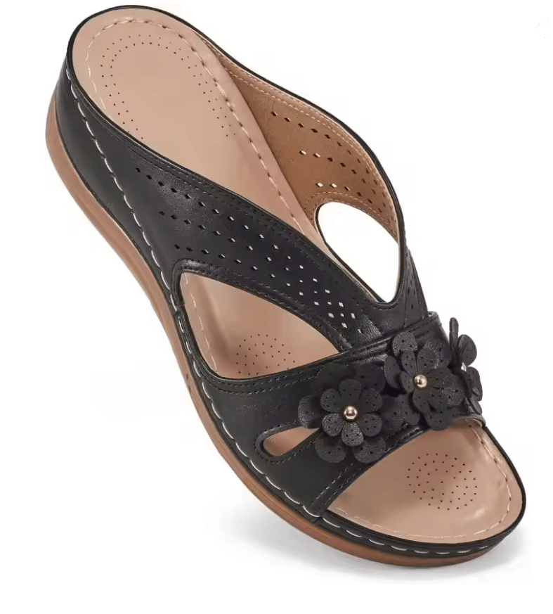 Plus Size Floral Wedge Platform Sandals Non Slip Comfortable Beach Slippers