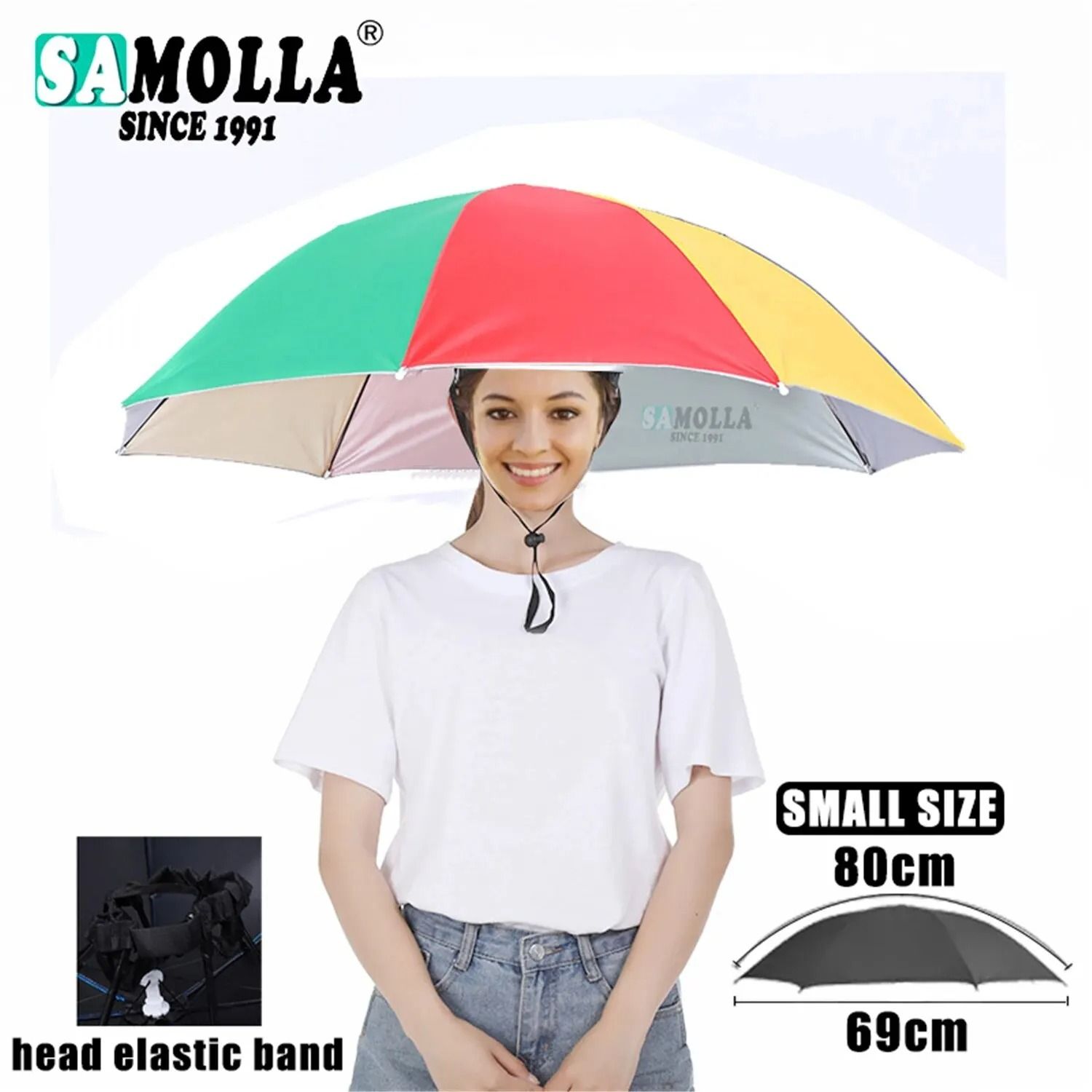 Rain Umbrella Hat Foldable UV Protection Cap