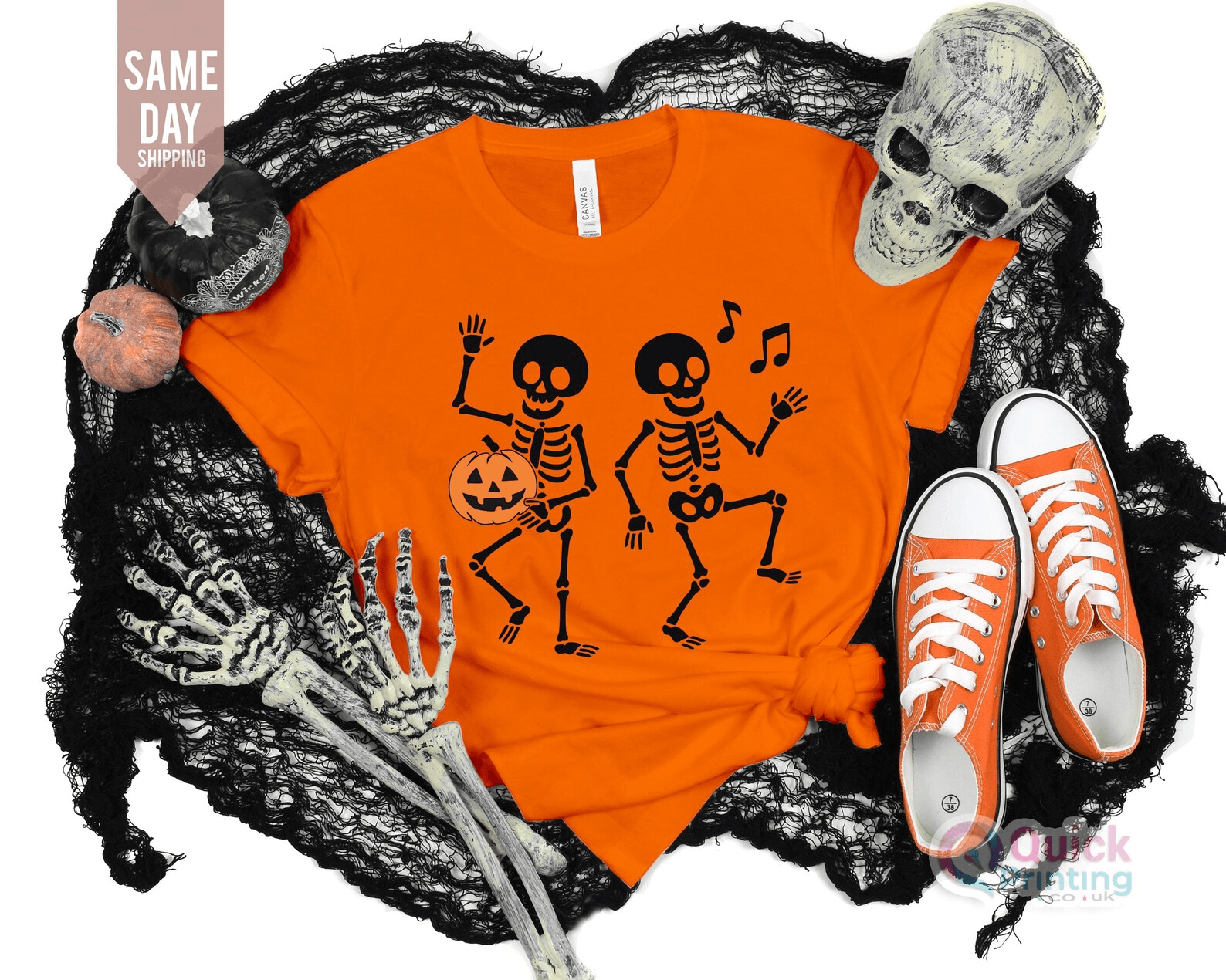 Kids Dancing Skeleton Halloween Shirt – Cute Spooky Skeleton Graphic Tee Soft Cotton Kids Outfit