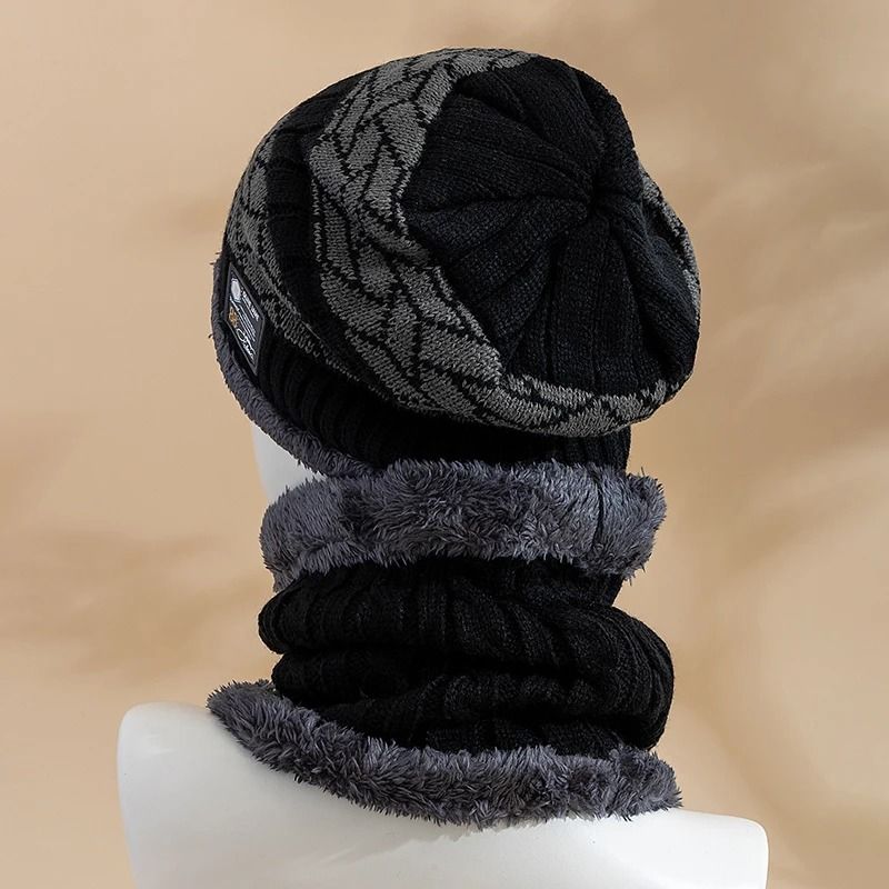 Plush-Lined Thermal Knitted Beanie Hat