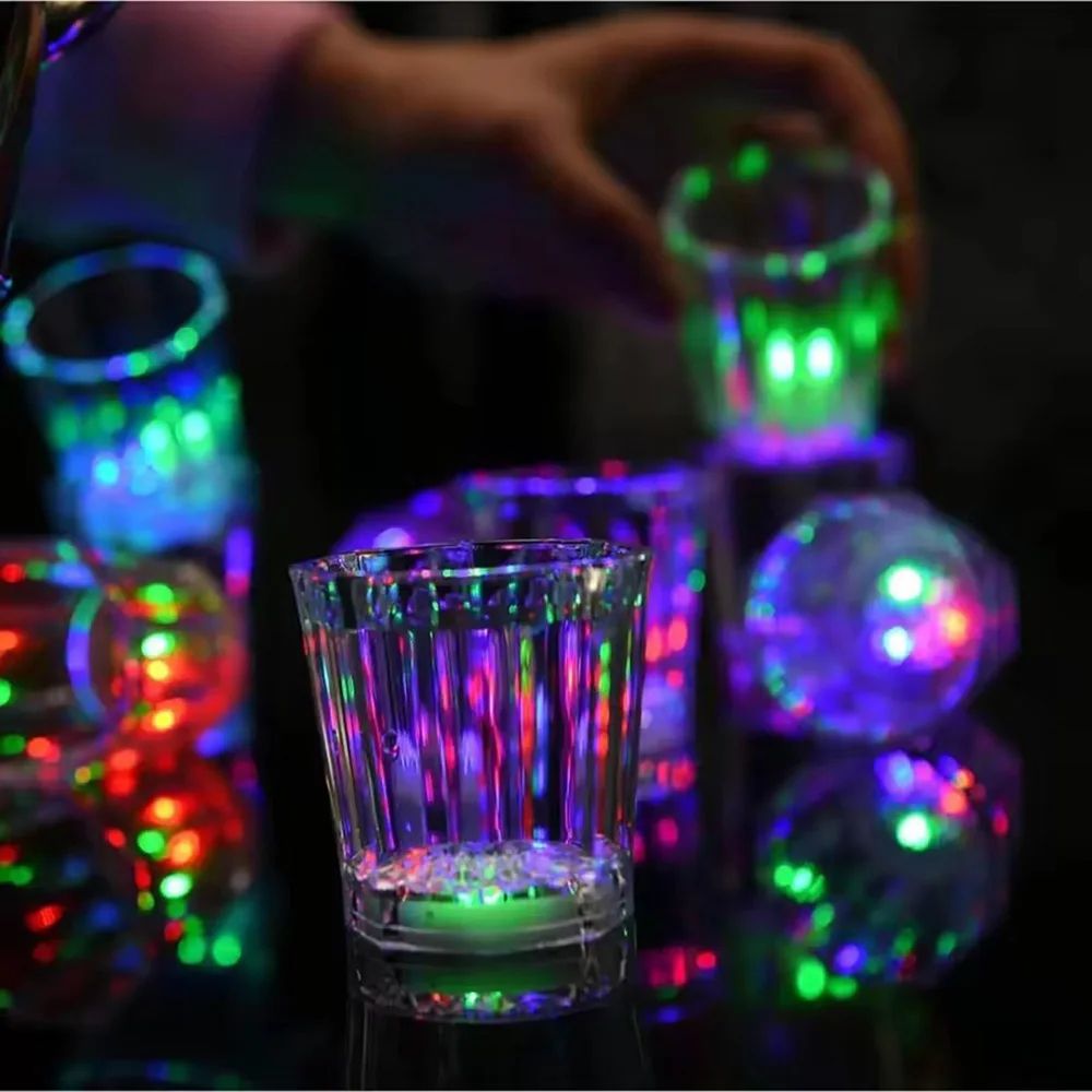 LED Flashing Party Drink Cups Color Changing Light Up Beverage Glass Set