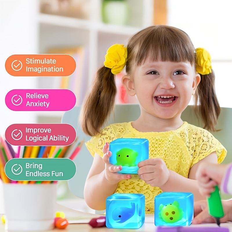 Super Soft Luminous Ice Cube Squeeze Toy Stress-Relieving Animal Fun