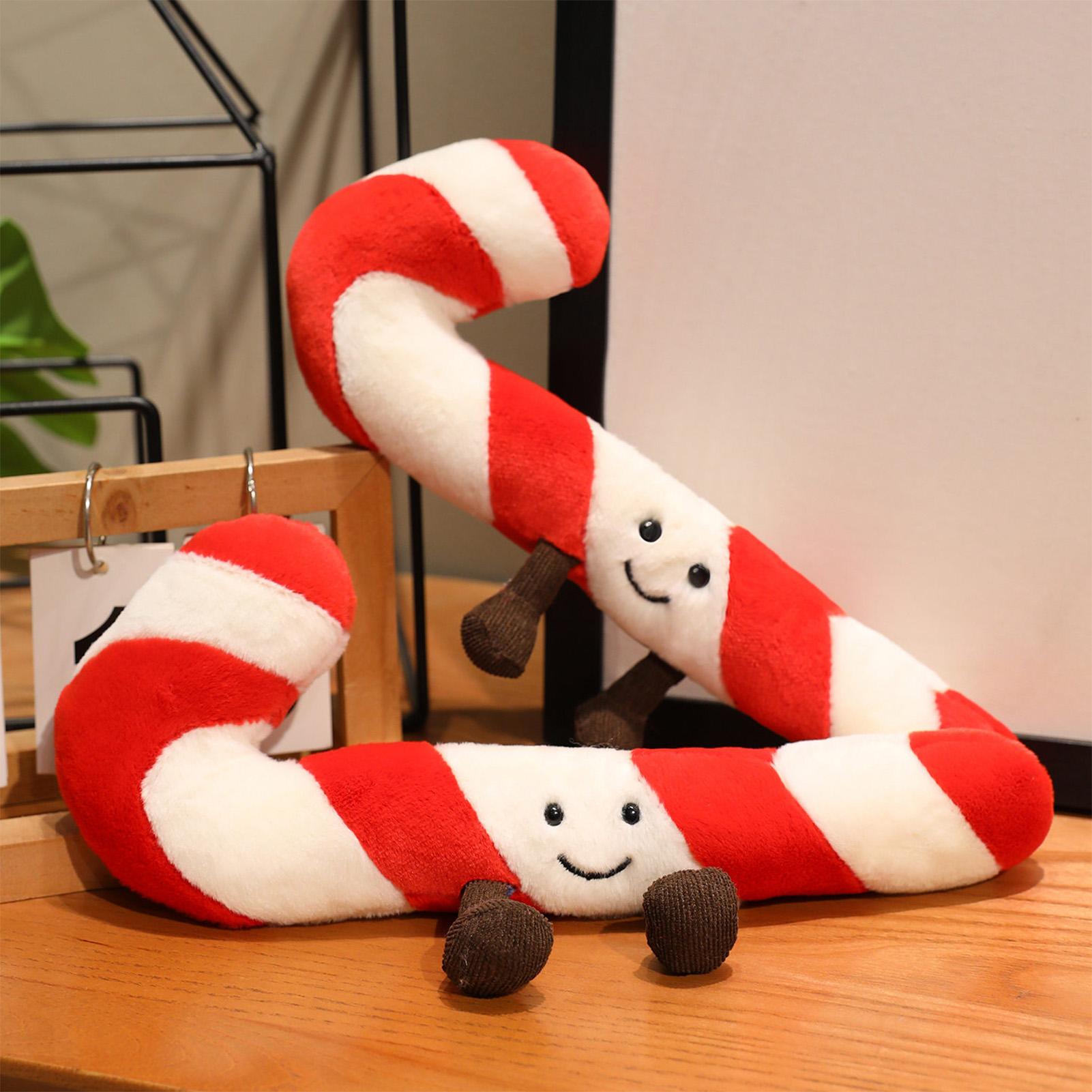 Festive Candy Cane Christmas Throw Pillow, Decorative Pillow for Bedroom, Living Room, Adults, Kids, Holiday Stocking