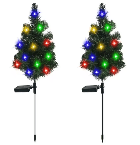 Waterproof Solar Christmas Tree Lights Snowman Window Clings Outdoor Decor