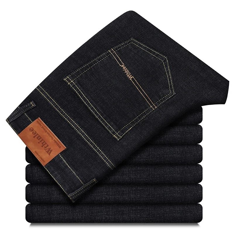 Wthinlee New Business Mens Jeans Casual Straight Stretch Denim Trousers
