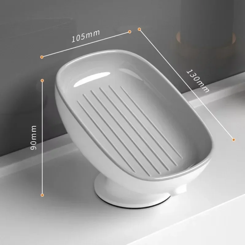 Bathroom Soap Holder, Super Suction Cup Soap Dish, Soap Container, Kitchen Sponge Holder with Drain Water