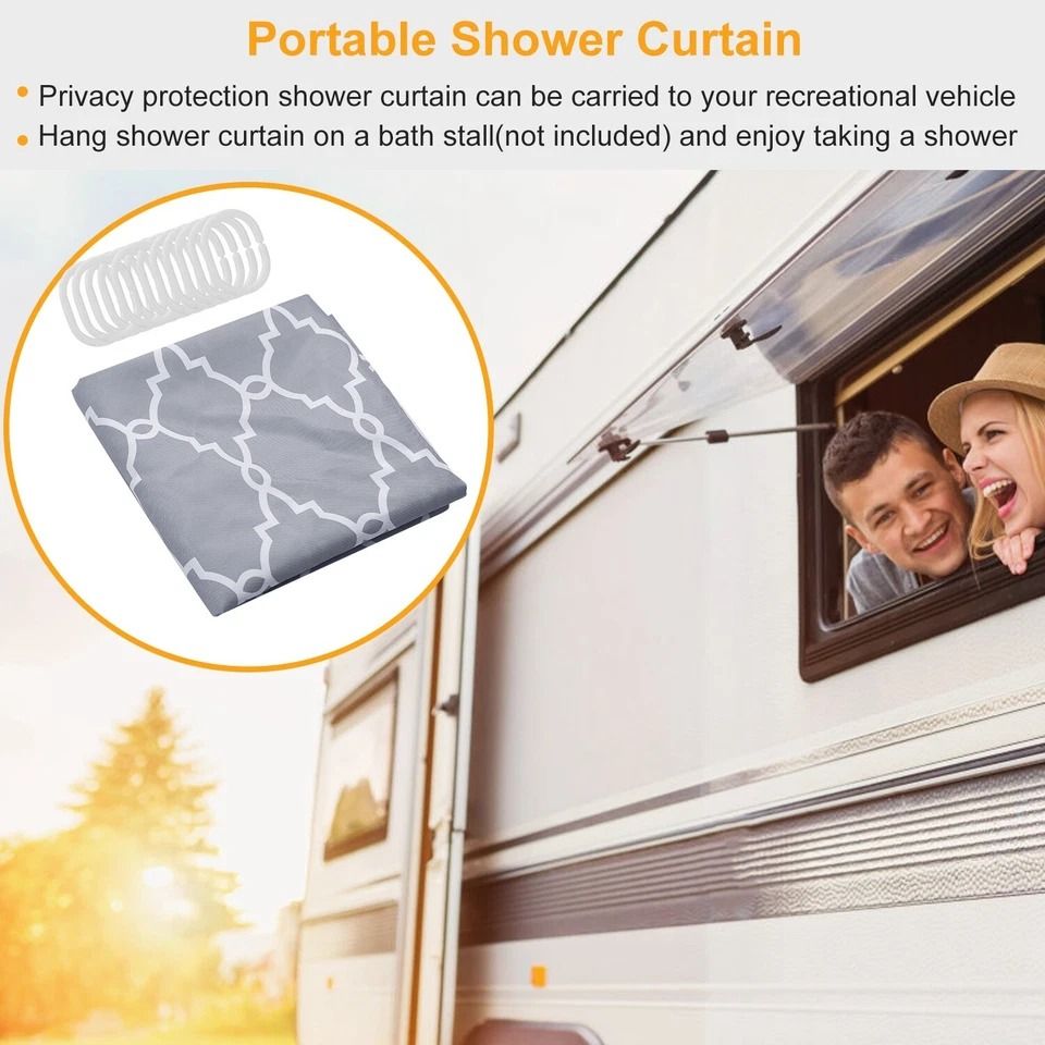 Polyester Shower Curtain, Waterproof Bathroom Drapes, Mildew-Resistant with Eco-Friendly Material