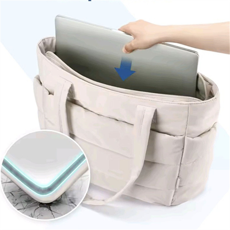 Large Capacity Tote Bag for Women Durable Fabric Zipper Closure Wrist Strap Gym Beach Travel Bag
